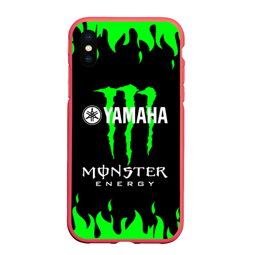 Чехол для iPhone XS Max матовый Monster energy, цвет красный