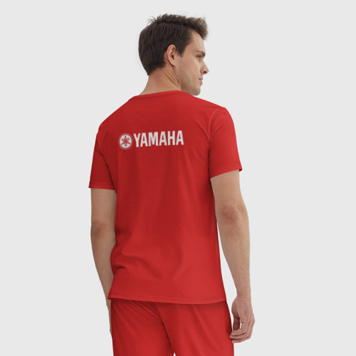 Мужская пижама хлопок Yamaha +спина, цвет красный - фото 4