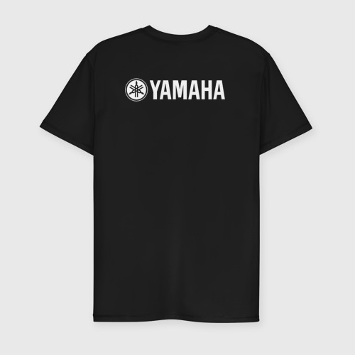 Мужская футболка хлопок Slim с принтом Yamaha +спина, вид сзади #1