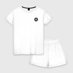 Женская пижама с шортиками хлопок Ямаха лого Yamaha logo +спина