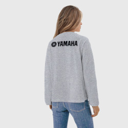 Женский лонгслив oversize хлопок Ямаха лого Yamaha logo +спина - фото 2