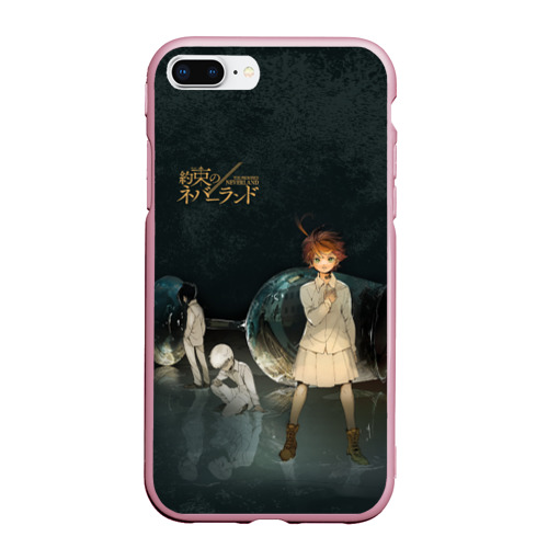 Чехол для iPhone 7Plus/8 Plus матовый The Promised Neverland Logo, цвет розовый