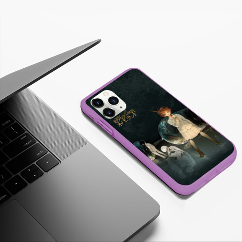 Чехол для iPhone 11 Pro Max матовый The Promised Neverland Logo, цвет фиолетовый - фото 5