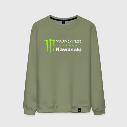Мужской свитшот хлопок Kawasaki Кавасаки Монстер энерджи