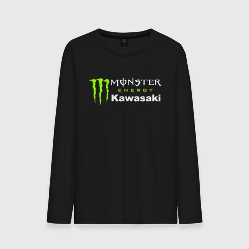 Мужской лонгслив хлопок Kawasaki Кавасаки Монстер энерджи