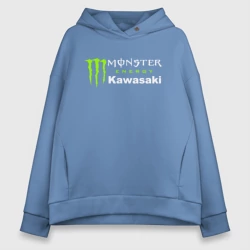 Женское худи Oversize хлопок Kawasaki Кавасаки Монстер энерджи
