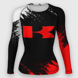 Женский рашгард 3D Kawasaki logo Кавасаки лого +спина