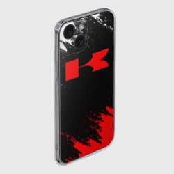 Чехол для iPhone 15 силиконовый с защитой камеры Kawasaki logo Кавасаки лого +спина - фото 2