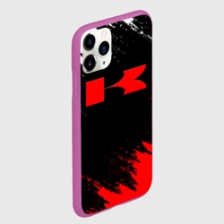 Чехол для iPhone 11 Pro матовый Kawasaki logo Кавасаки лого +спина - фото 2