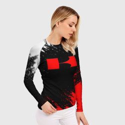 Женский рашгард 3D Kawasaki logo Кавасаки лого +спина - фото 2