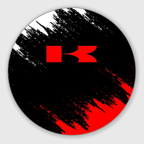 Круглый коврик для мышки Kawasaki logo Кавасаки лого +спина