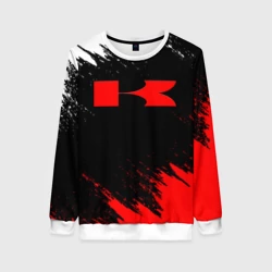 Женский свитшот 3D Kawasaki logo Кавасаки лого +спина