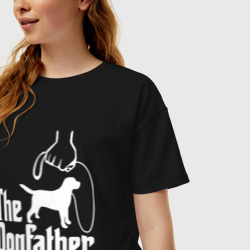 Женская футболка хлопок Oversize The Dogfather - пародия - фото 2