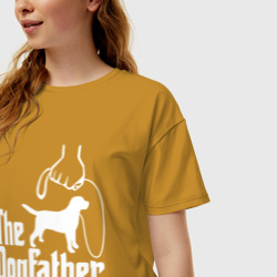 Женская футболка хлопок Oversize The Dogfather - пародия - фото 2