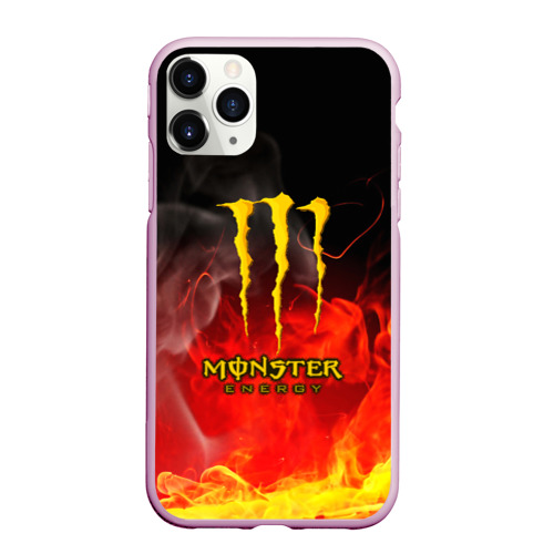 Чехол для iPhone 11 Pro матовый Monster energy, цвет розовый