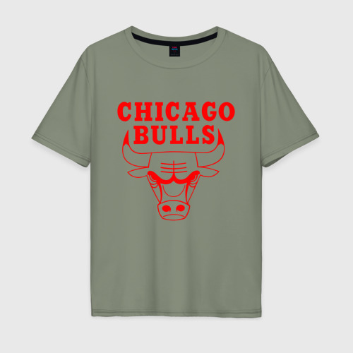 Мужская футболка хлопок Oversize Chicago Bulls, цвет авокадо