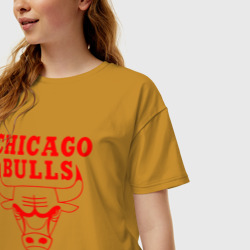 Женская футболка хлопок Oversize Chicago Bulls - фото 2