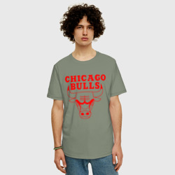 Мужская футболка хлопок Oversize Chicago Bulls - фото 2