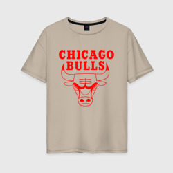 Женская футболка хлопок Oversize Chicago Bulls