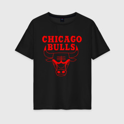 Женская футболка хлопок Oversize Chicago Bulls