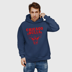 Мужское худи Oversize хлопок Chicago Bulls - фото 2