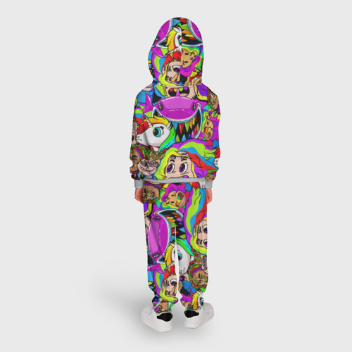 Детский костюм с толстовкой 3D 6ix9ine, цвет меланж - фото 4