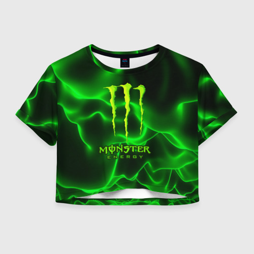 Женская футболка Crop-top 3D MONSTER ENERGY, цвет 3D печать