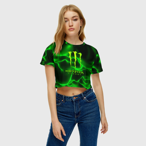 Женская футболка Crop-top 3D MONSTER ENERGY - фото 3