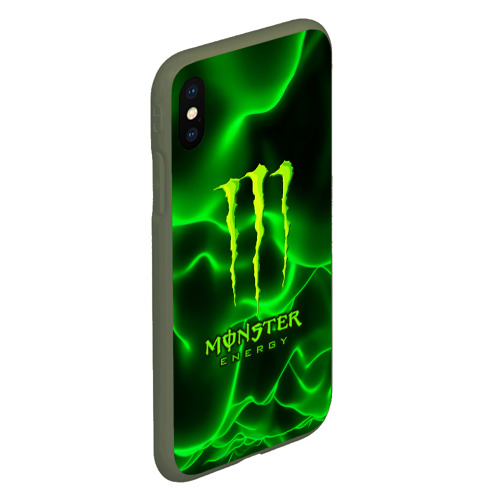 Чехол для iPhone XS Max матовый MONSTER ENERGY, цвет темно-зеленый - фото 3