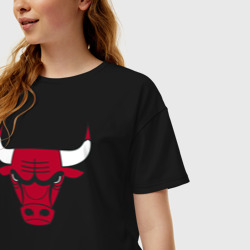 Женская футболка хлопок Oversize Chicago Bulls - фото 2