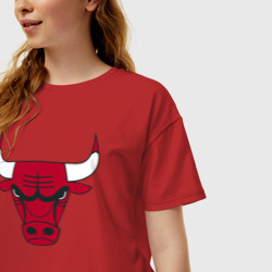 Женская футболка хлопок Oversize Chicago Bulls - фото 2