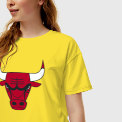 Женская футболка хлопок Oversize Chicago Bulls - фото 2