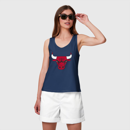 Женская майка хлопок Chicago Bulls, цвет темно-синий - фото 3