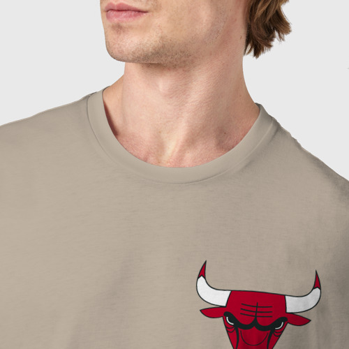 Мужская футболка хлопок Chicago Bulls, цвет миндальный - фото 6