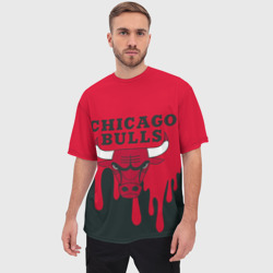 Мужская футболка oversize 3D Chicago Bulls - фото 2