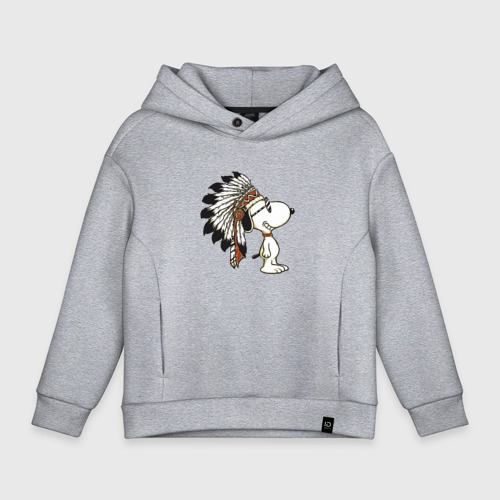 Детское худи Oversize хлопок Snoopy, цвет меланж