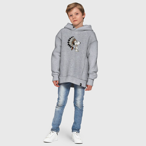 Детское худи Oversize хлопок Snoopy, цвет меланж - фото 11