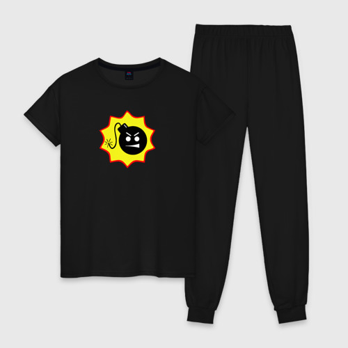 Женская пижама хлопок Serious Sam 4, цвет черный