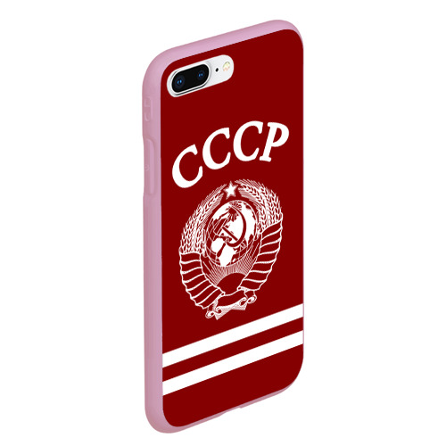 Чехол для iPhone 7Plus/8 Plus матовый с принтом СССР Герб, вид сбоку #3