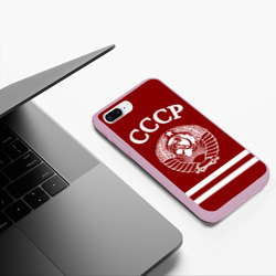 Чехол с принтом СССР Герб для любого человека, вид спереди №5. Цвет основы: розовый
