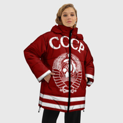 Женская зимняя куртка Oversize СССР Герб - фото 2