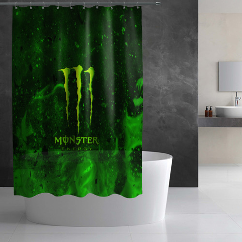 Штора 3D для ванной Monster energy - фото 2