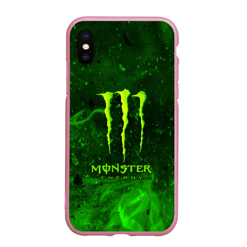 Чехол для iPhone XS Max матовый Monster energy, цвет розовый