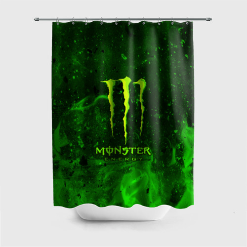 Штора 3D для ванной Monster energy