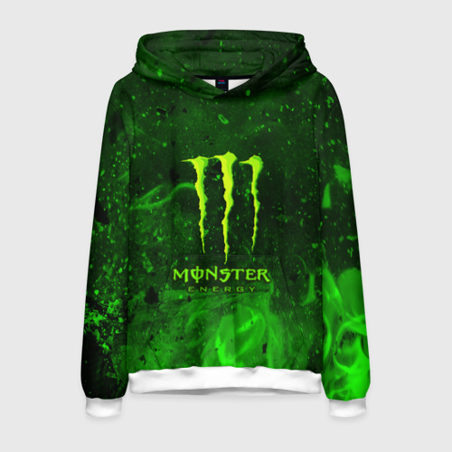 Мужская толстовка 3D Monster energy, цвет белый