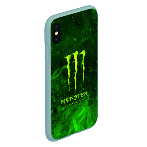 Чехол для iPhone XS Max матовый Monster energy, цвет мятный - фото 3