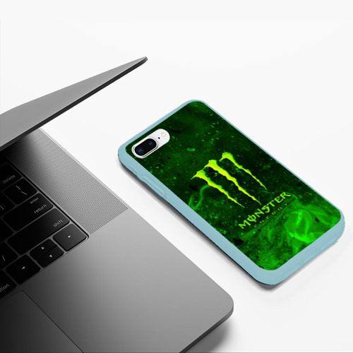 Чехол для iPhone 7Plus/8 Plus матовый Monster energy, цвет мятный - фото 5