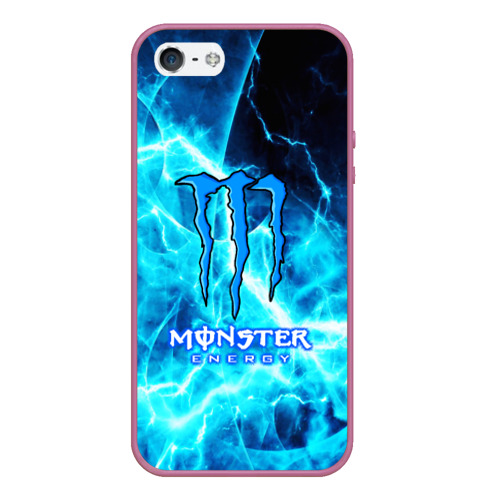 Чехол для iPhone 5/5S матовый MONSTER ENERGY, цвет розовый