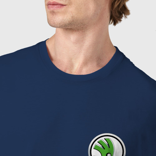 Мужская футболка хлопок Skoda, цвет темно-синий - фото 6