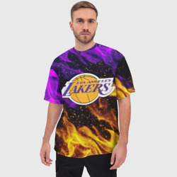 Мужская футболка oversize 3D LA Lakers - фото 2